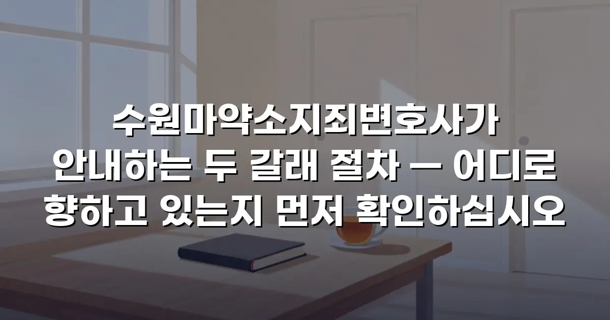 수원마약소지죄변호사가 안내하는 두 갈래 절차 — 어디로 향하고 있는지 먼저 확인하십시오