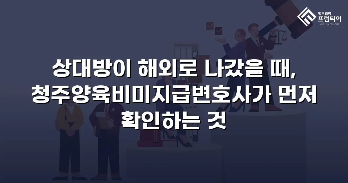 상대방이 해외로 나갔을 때, 청주양육비미지급변호사가 먼저 확인하는 것