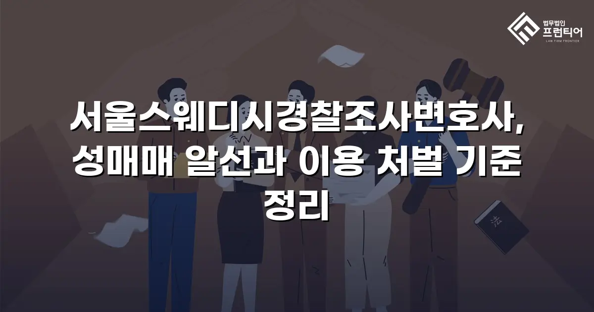 서울스웨디시경찰조사변호사, 성매매 알선과 이용 처벌 기준 정리