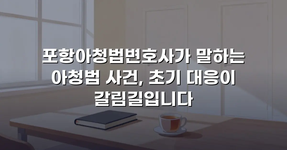 포항아청법변호사가 말하는 아청법 사건, 초기 대응이 갈림길입니다