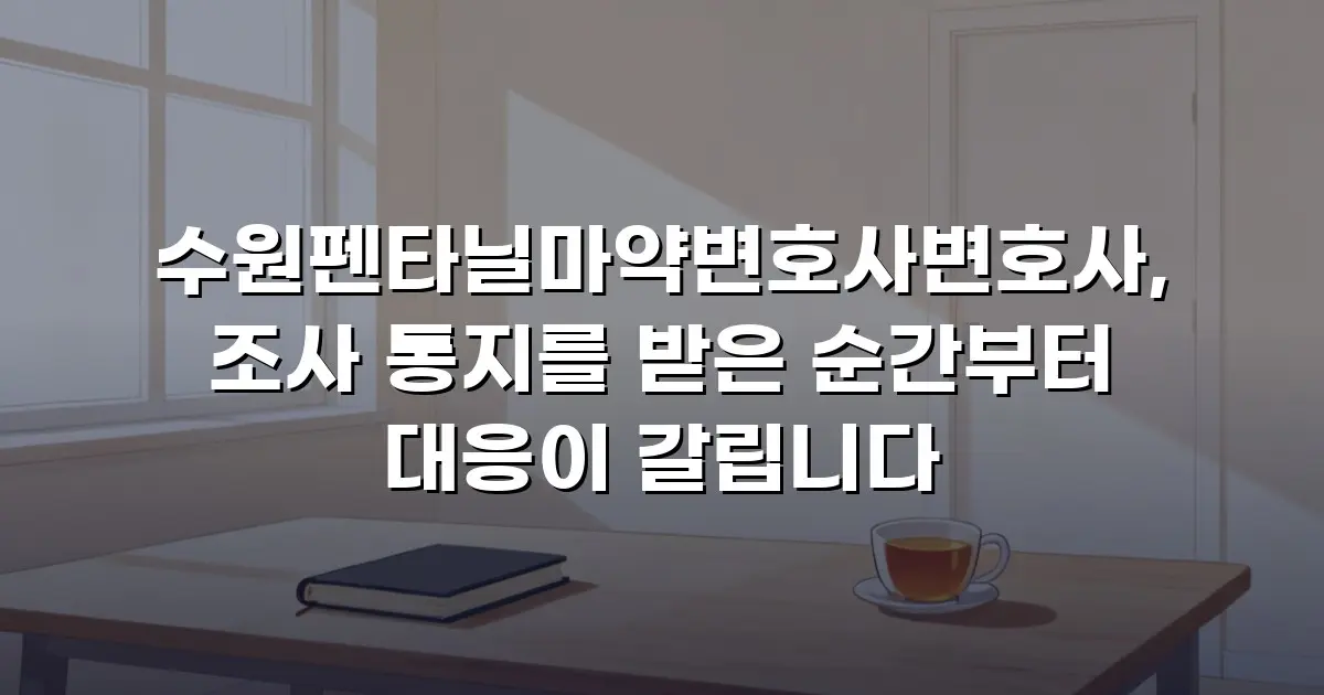 수원펜타닐마약변호사변호사, 조사 통지를 받은 순간부터 대응이 갈립니다