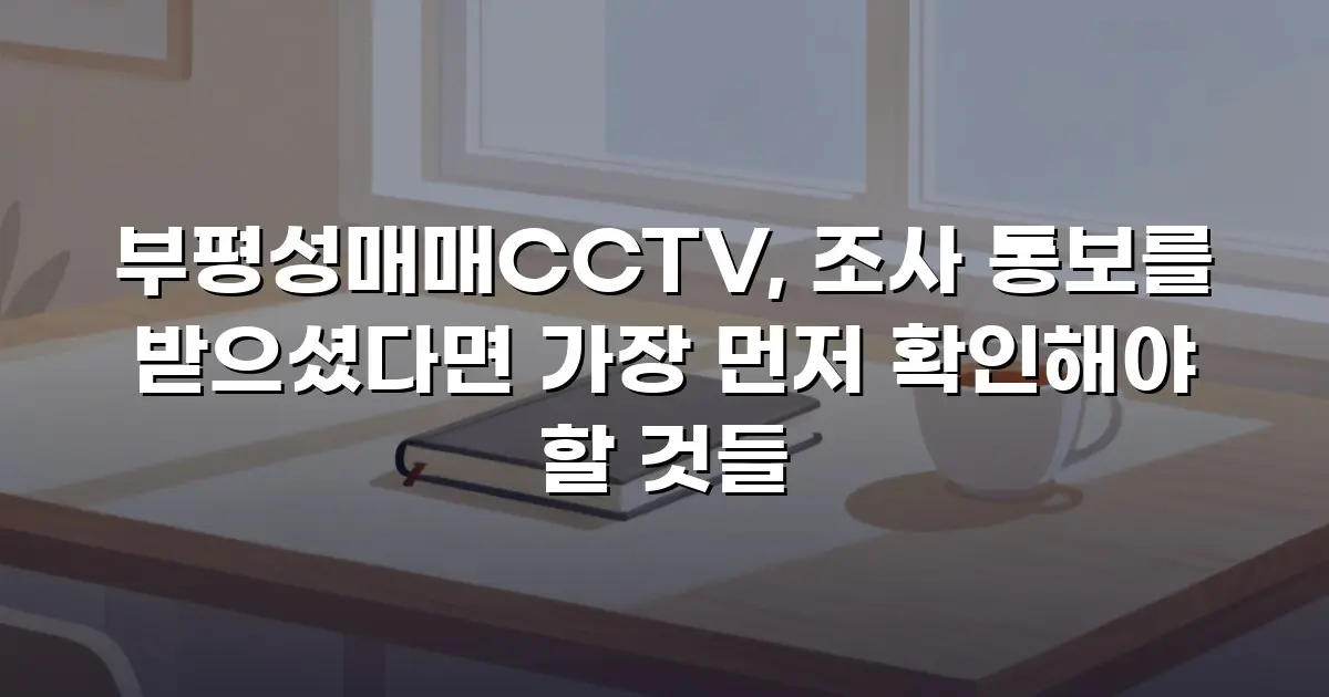 부평성매매CCTV, 조사 통보를 받으셨다면 가장 먼저 확인해야 할 것들