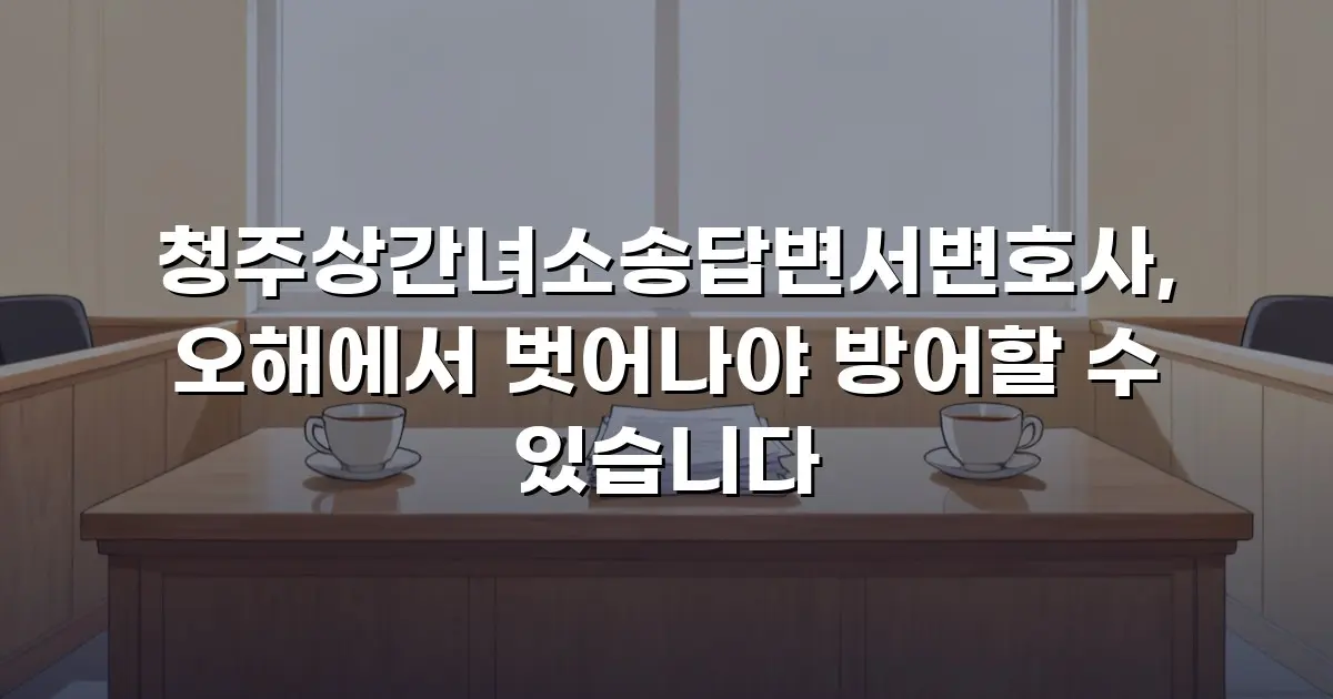 청주상간녀소송답변서변호사, 오해에서 벗어나야 방어할 수 있습니다
