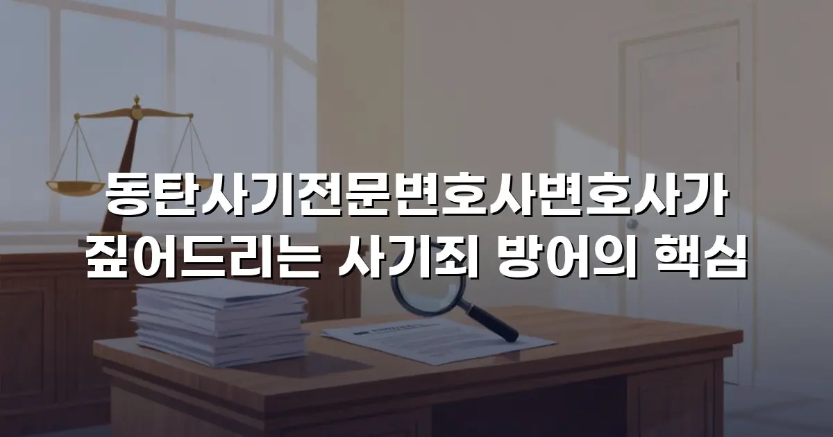 동탄사기전문변호사변호사가 짚어드리는 사기죄 방어의 핵심