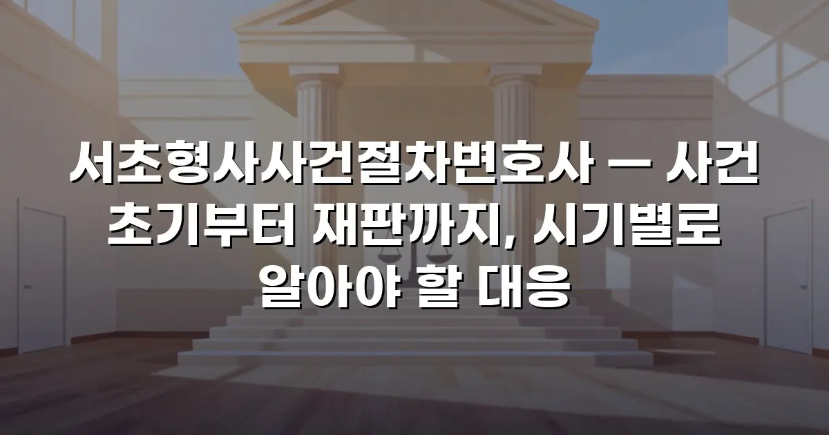 서초형사사건절차변호사 — 사건 초기부터 재판까지, 시기별로 알아야 할 대응
