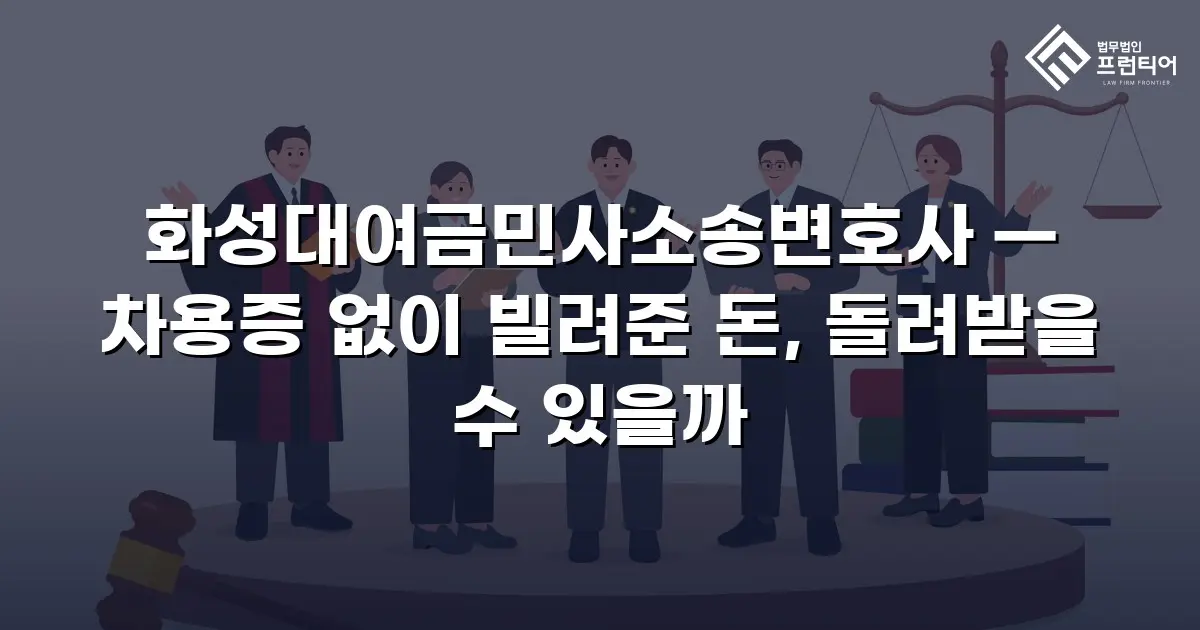 화성대여금민사소송변호사 — 차용증 없이 빌려준 돈, 돌려받을 수 있을까