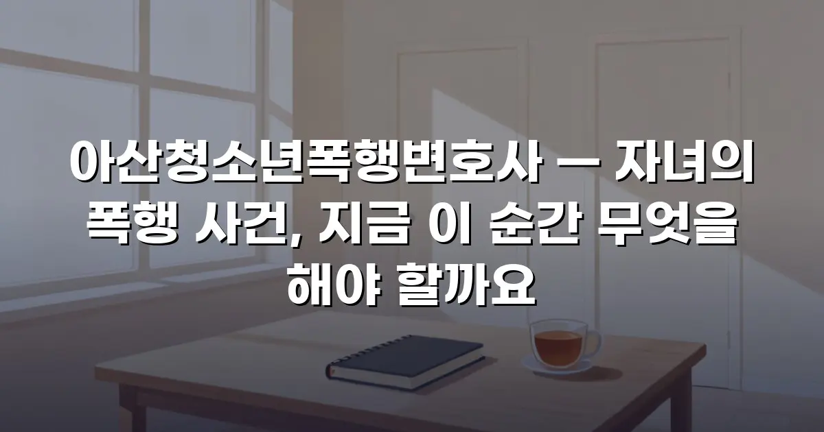 아산청소년폭행변호사 — 자녀의 폭행 사건, 지금 이 순간 무엇을 해야 할까요