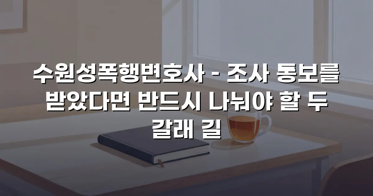 수원성폭행변호사 – 조사 통보를 받았다면 반드시 나눠야 할 두 갈래 길