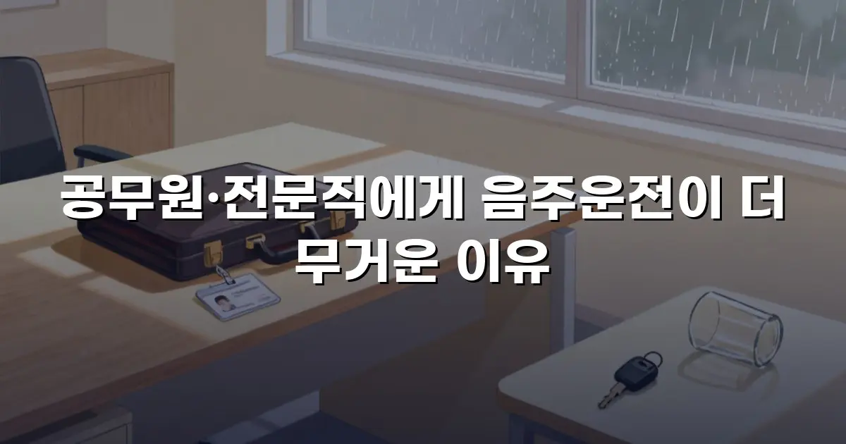 공무원·전문직에게 음주운전이 더 무거운 이유