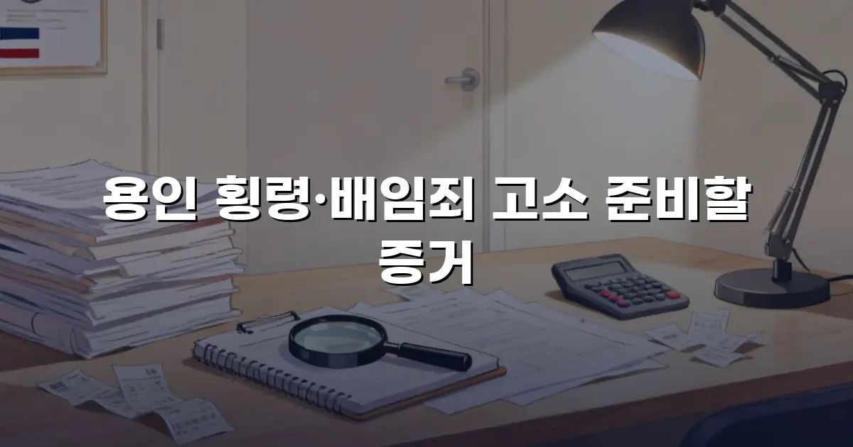 용인 횡령·배임죄 고소 준비할 증거