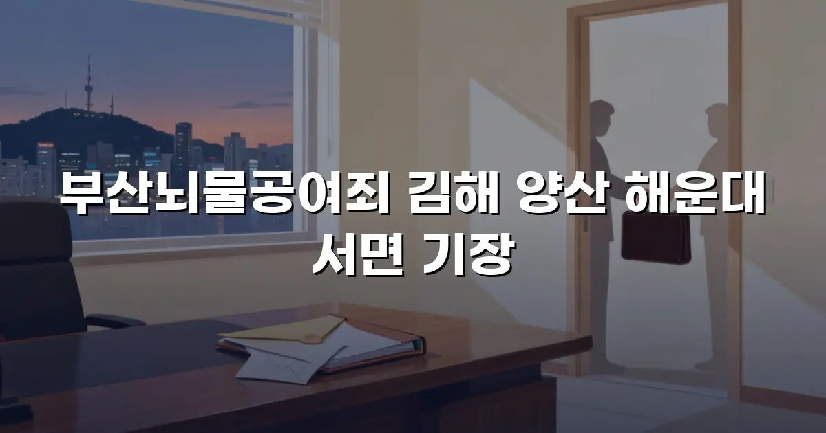 부산뇌물공여죄 김해 양산 해운대 서면 기장