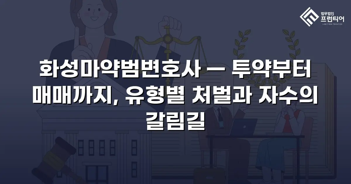화성마약범변호사 — 투약부터 매매까지, 유형별 처벌과 자수의 갈림길