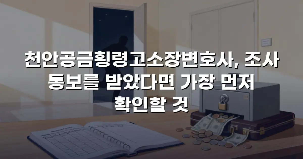 천안공금횡령고소장변호사, 조사 통보를 받았다면 가장 먼저 확인할 것