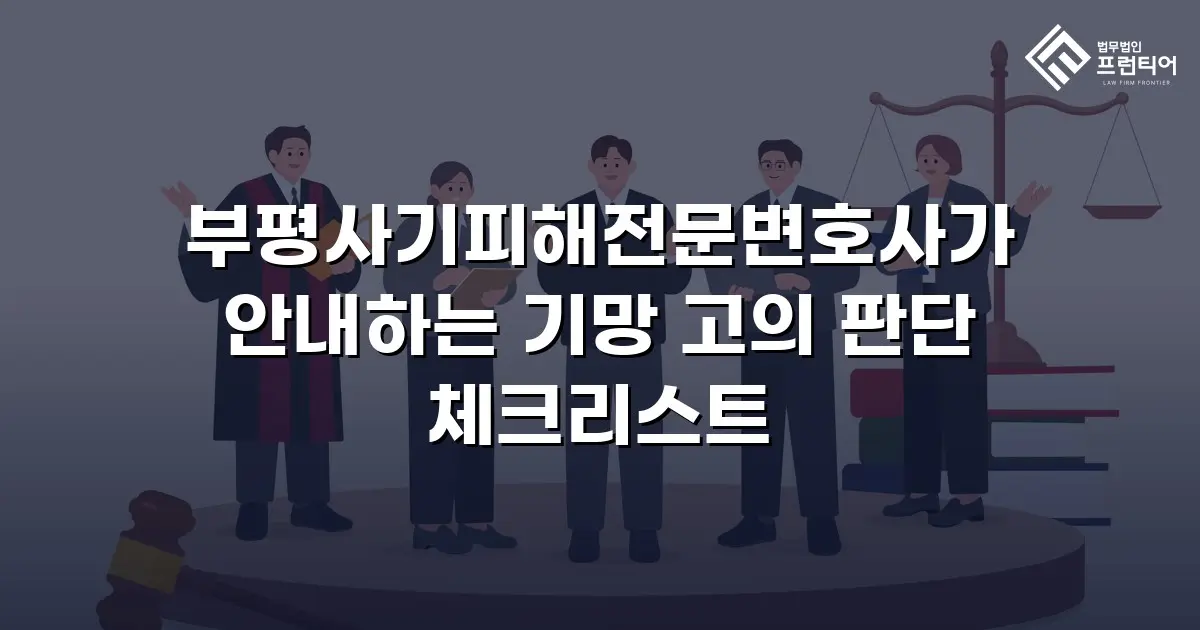 부평사기피해전문변호사가 안내하는 기망 고의 판단 체크리스트