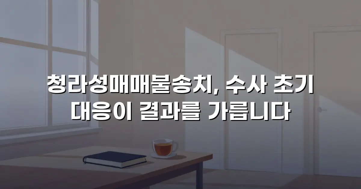 청라성매매불송치, 수사 초기 대응이 결과를 가릅니다