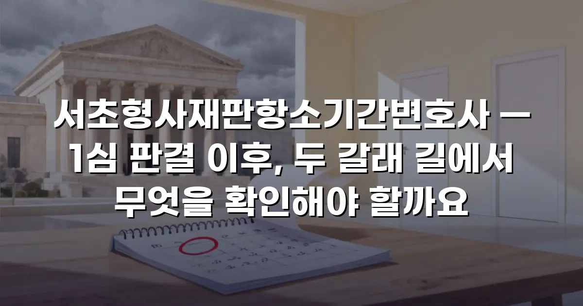 서초형사재판항소기간변호사 — 1심 판결 이후, 두 갈래 길에서 무엇을 확인해야 할까요