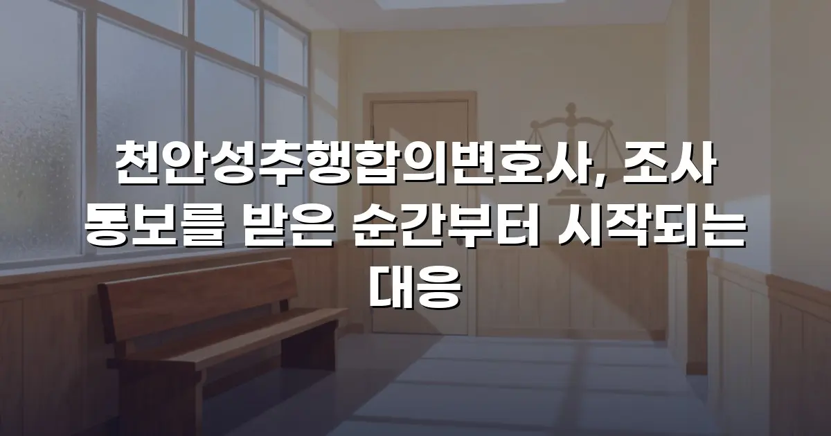 천안성추행합의변호사, 조사 통보를 받은 순간부터 시작되는 대응