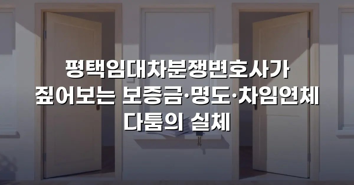 평택임대차분쟁변호사가 짚어보는 보증금·명도·차임연체 다툼의 실체