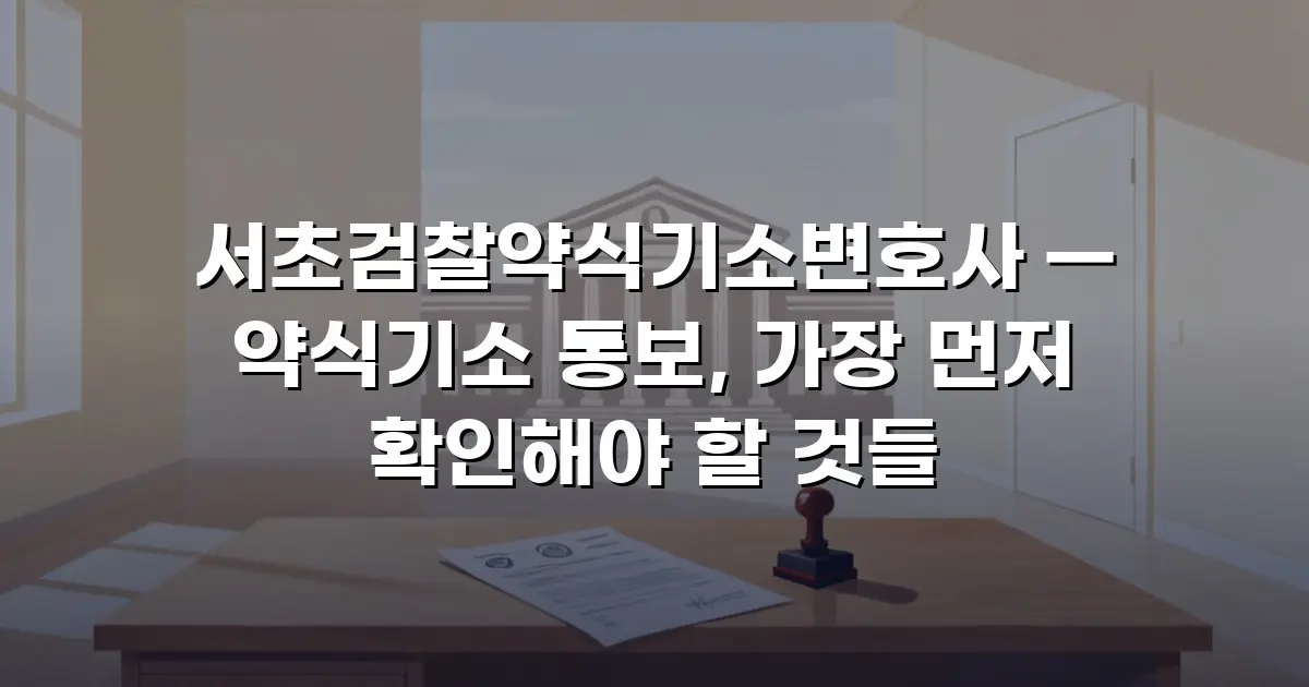 서초검찰약식기소변호사 — 약식기소 통보, 가장 먼저 확인해야 할 것들