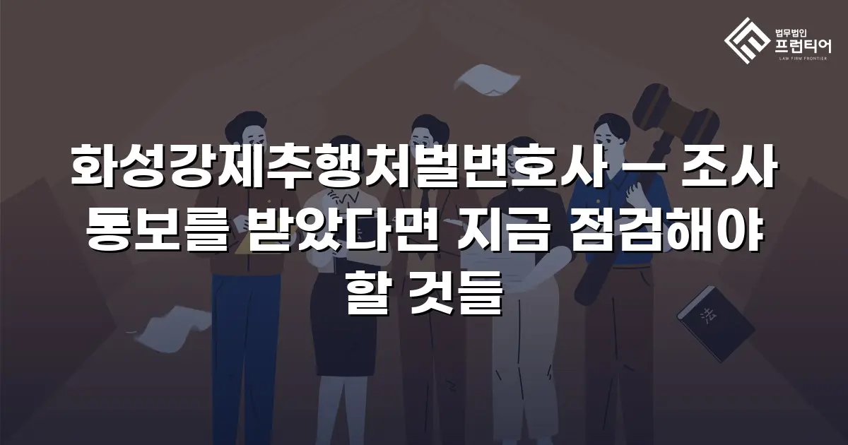 화성강제추행처벌변호사 — 조사 통보를 받았다면 지금 점검해야 할 것들