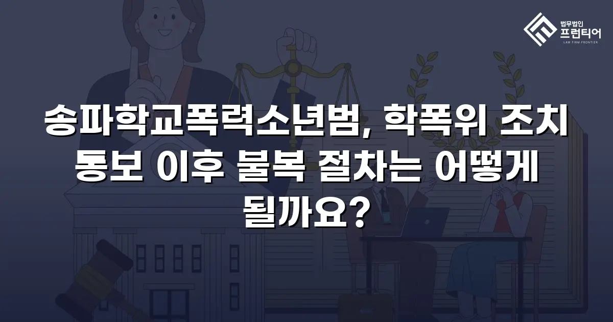 송파학교폭력소년범, 학폭위 조치 통보 이후 불복 절차는 어떻게 될까요?