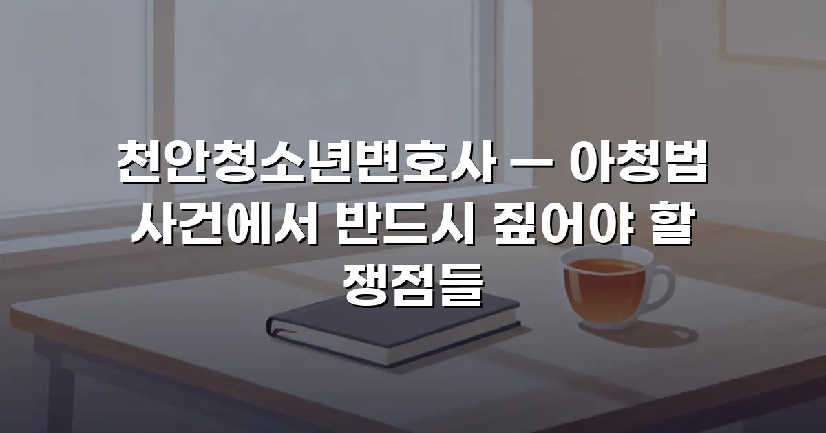 천안청소년변호사 — 아청법 사건에서 반드시 짚어야 할 쟁점들