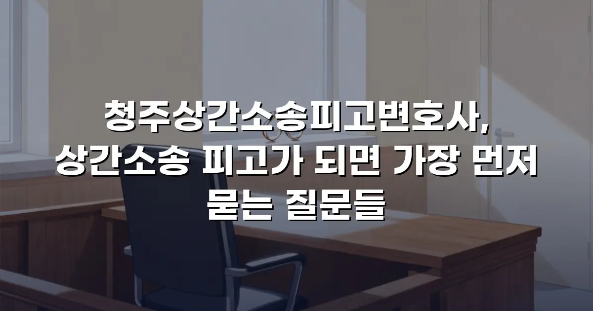 청주상간소송피고변호사, 상간소송 피고가 되면 가장 먼저 묻는 질문들