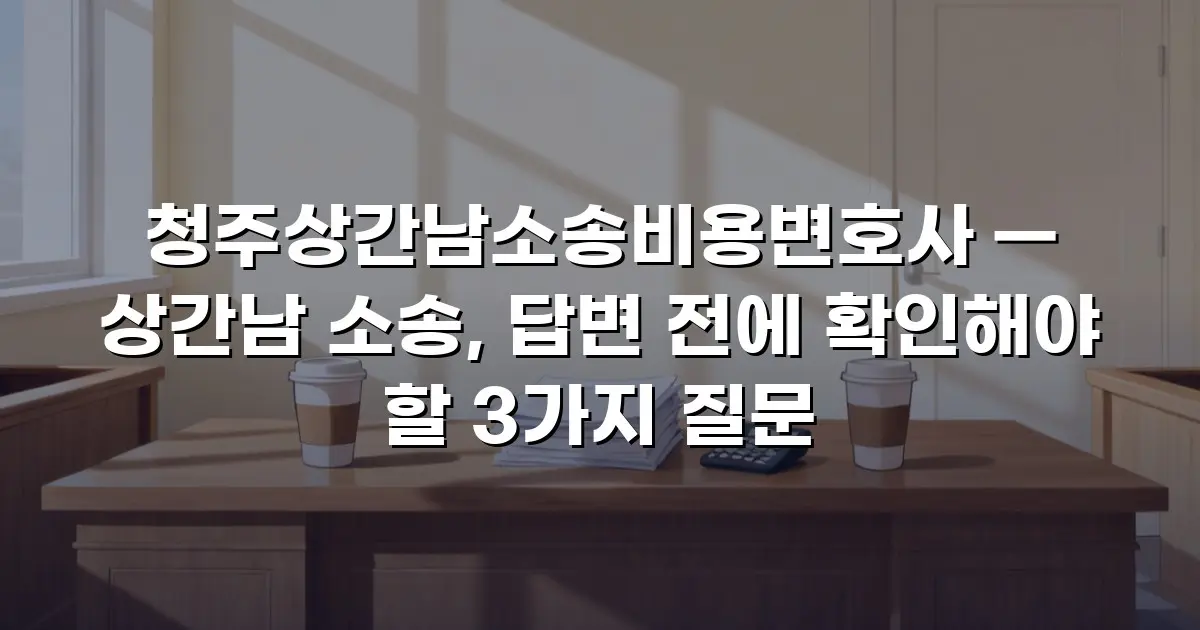 청주상간남소송비용변호사 — 상간남 소송, 답변 전에 확인해야 할 3가지 질문
