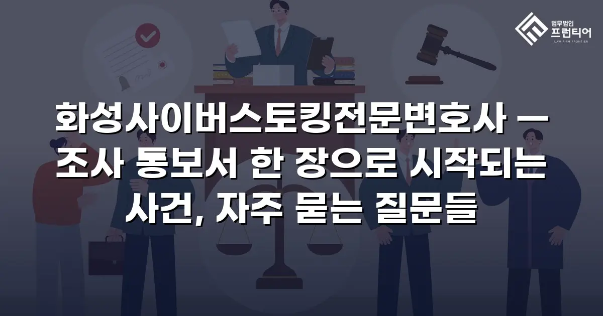 화성사이버스토킹전문변호사 — 조사 통보서 한 장으로 시작되는 사건, 자주 묻는 질문들