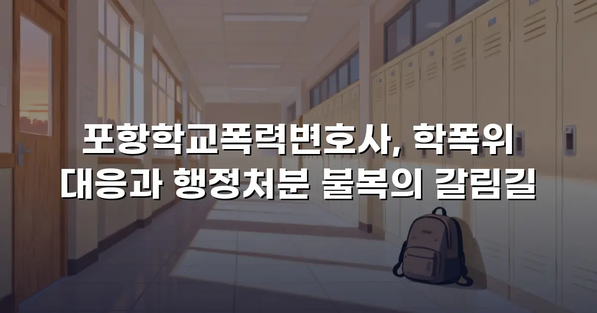 포항학교폭력변호사, 학폭위 대응과 행정처분 불복의 갈림길