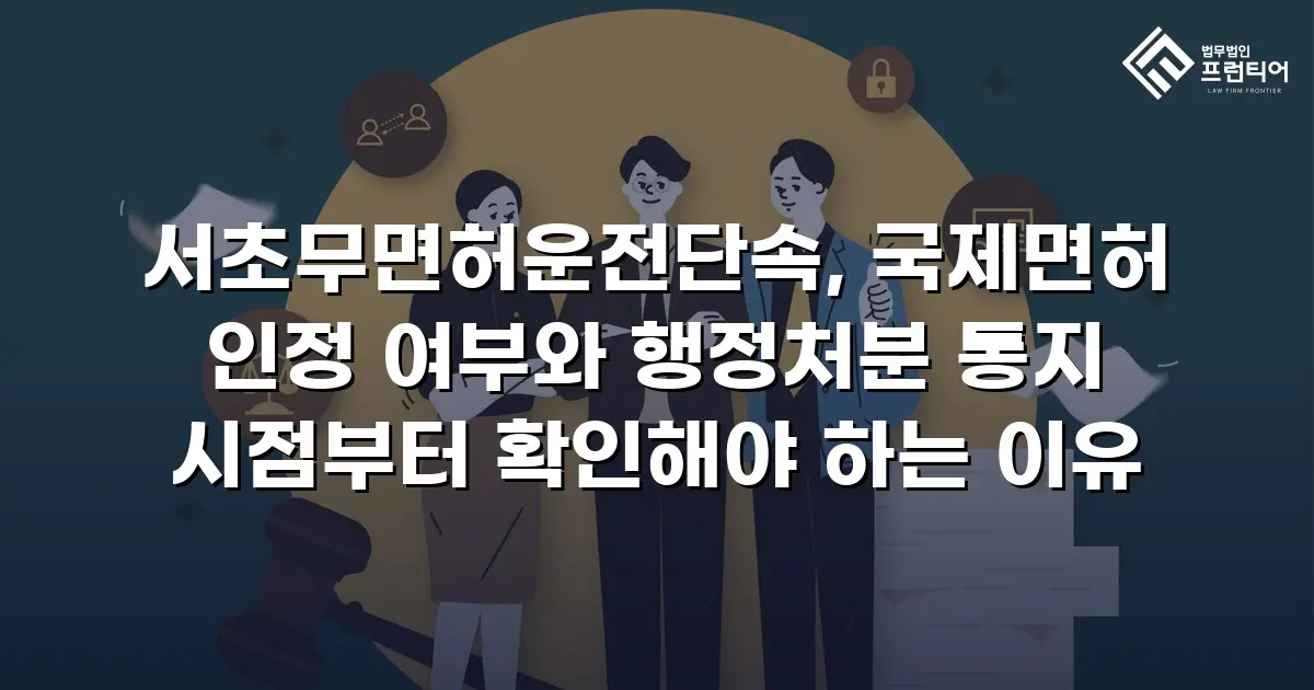 서초무면허운전단속, 국제면허 인정 여부와 행정처분 통지 시점부터 확인해야 하는 이유