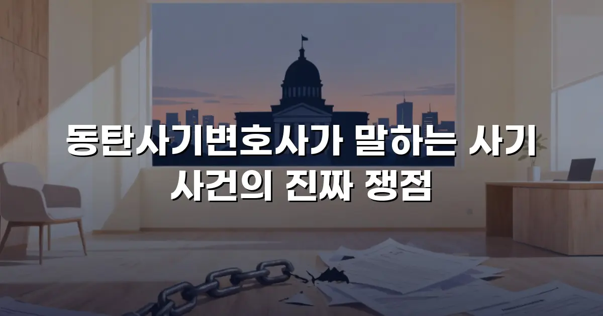 동탄사기변호사가 말하는 사기 사건의 진짜 쟁점