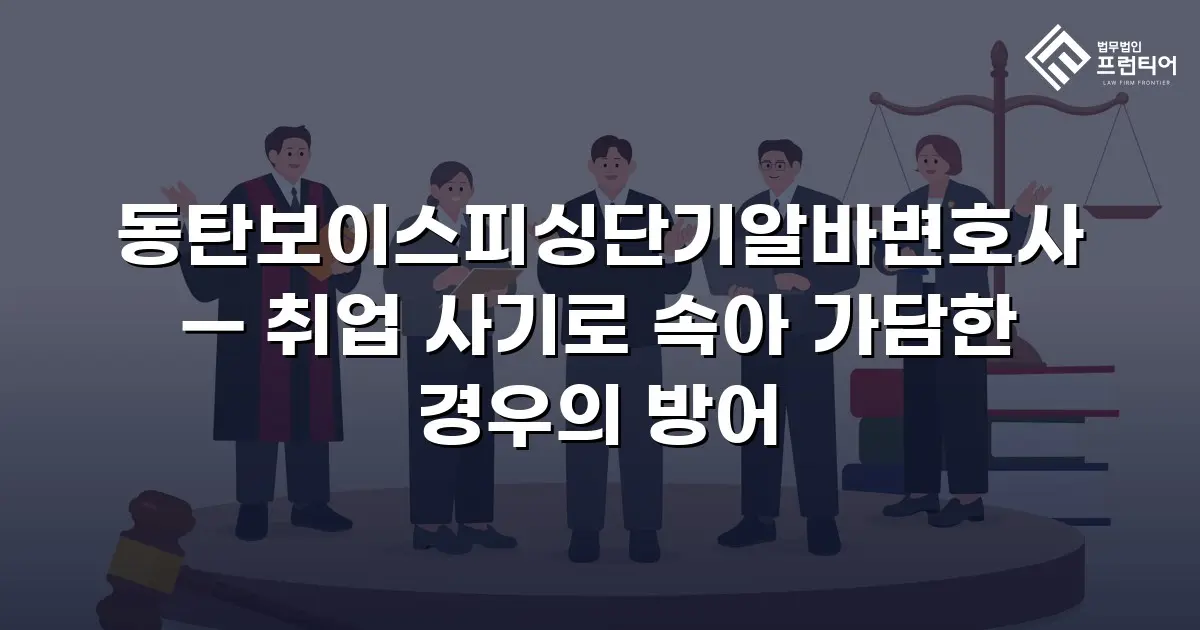 동탄보이스피싱단기알바변호사 — 취업 사기로 속아 가담한 경우의 방어