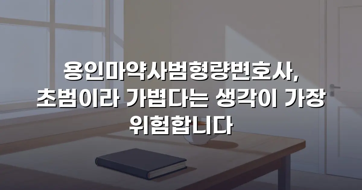 용인마약사범형량변호사, 초범이라 가볍다는 생각이 가장 위험합니다