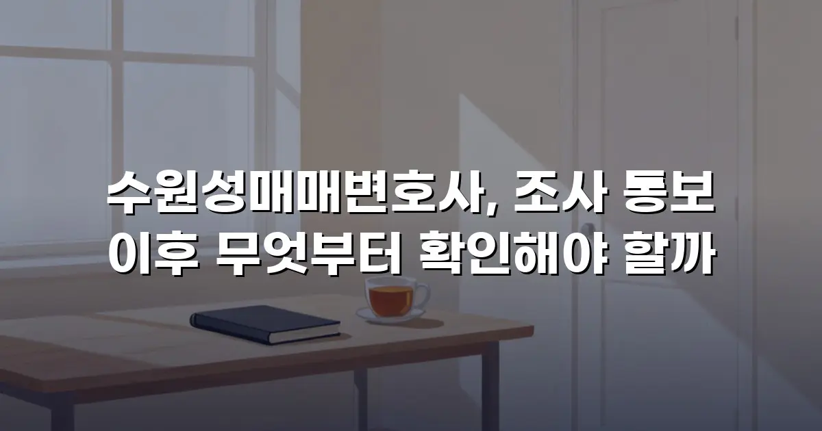 수원성매매변호사, 조사 통보 이후 무엇부터 확인해야 할까