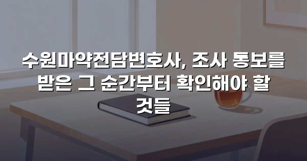 수원마약전담변호사, 조사 통보를 받은 그 순간부터 확인해야 할 것들