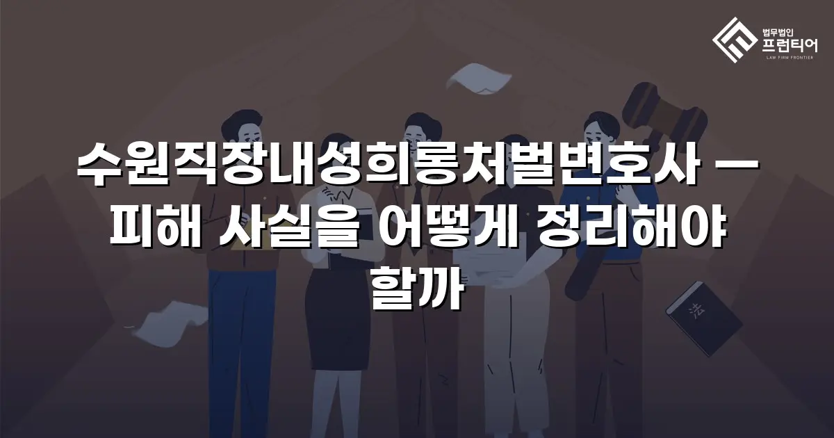 수원직장내성희롱처벌변호사 — 피해 사실을 어떻게 정리해야 할까