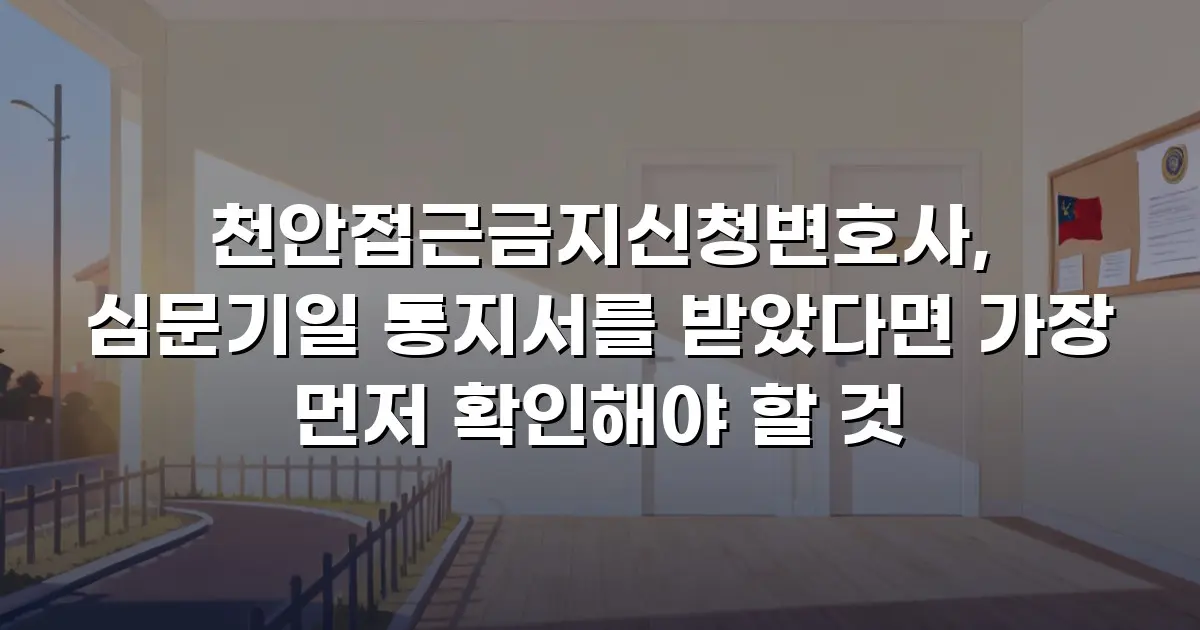 천안접근금지신청변호사, 심문기일 통지서를 받았다면 가장 먼저 확인해야 할 것