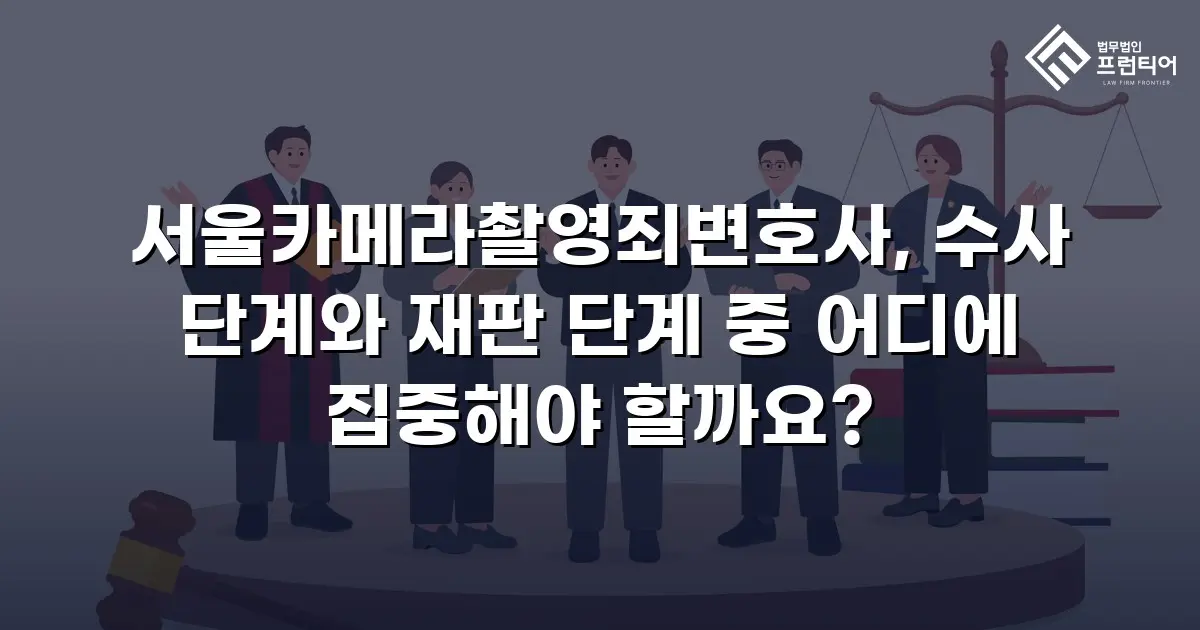 서울카메라촬영죄변호사, 수사 단계와 재판 단계 중 어디에 집중해야 할까요?
