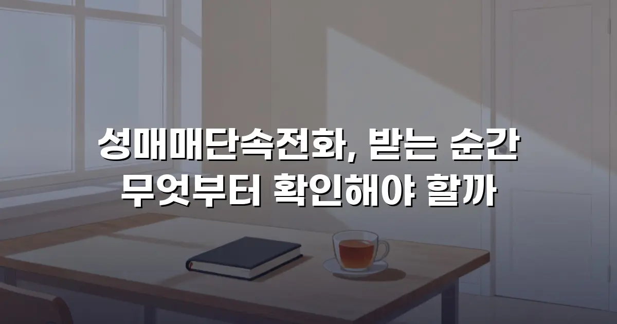 성매매단속전화, 받는 순간 무엇부터 확인해야 할까