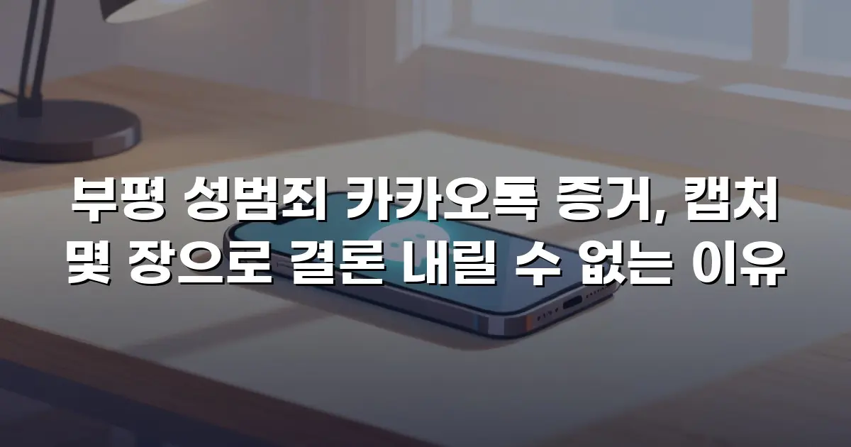 부평 성범죄 카카오톡 증거, 캡처 몇 장으로 결론 내릴 수 없는 이유