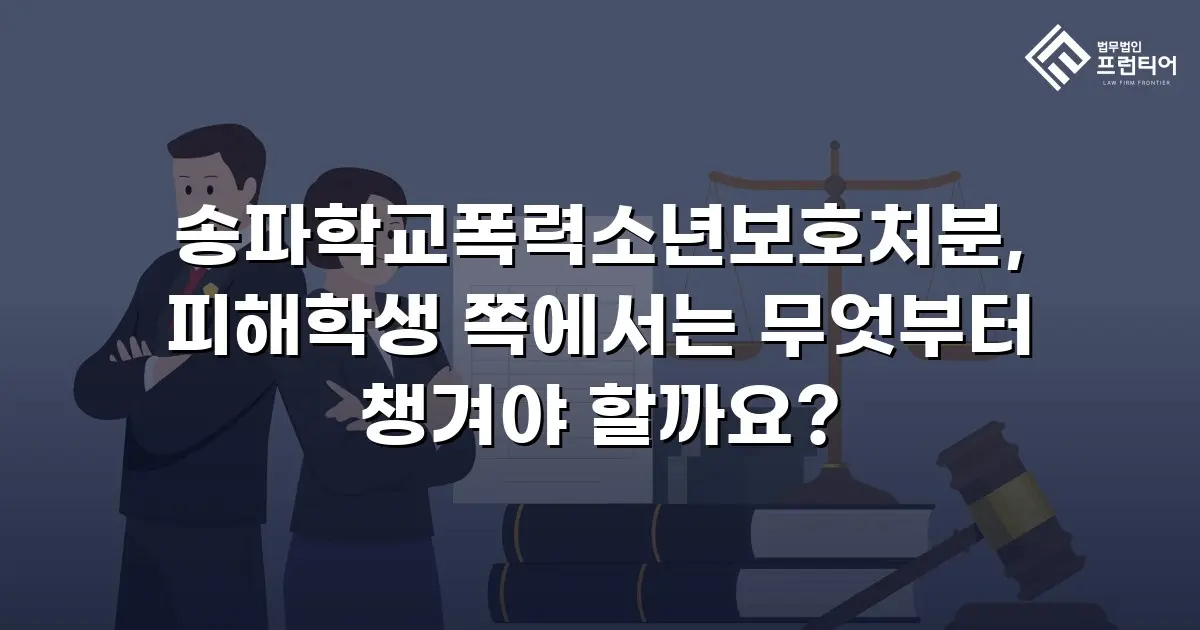 송파학교폭력소년보호처분, 피해학생 쪽에서는 무엇부터 챙겨야 할까요?