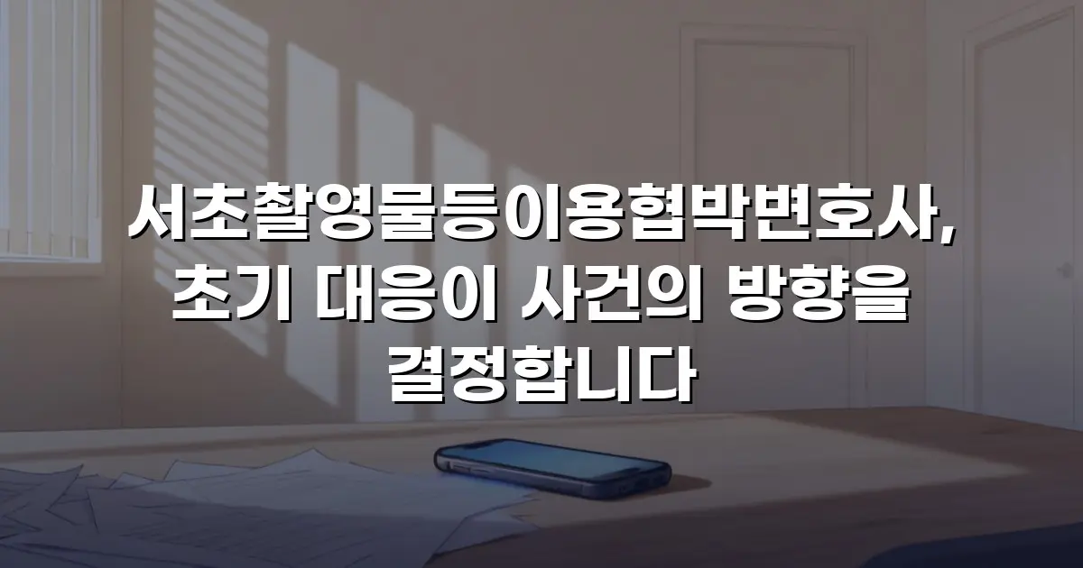 서초촬영물등이용협박변호사, 초기 대응이 사건의 방향을 결정합니다