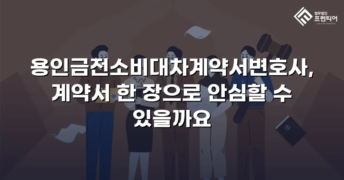 용인금전소비대차계약서변호사, 계약서 한 장으로 안심할 수 있을까요