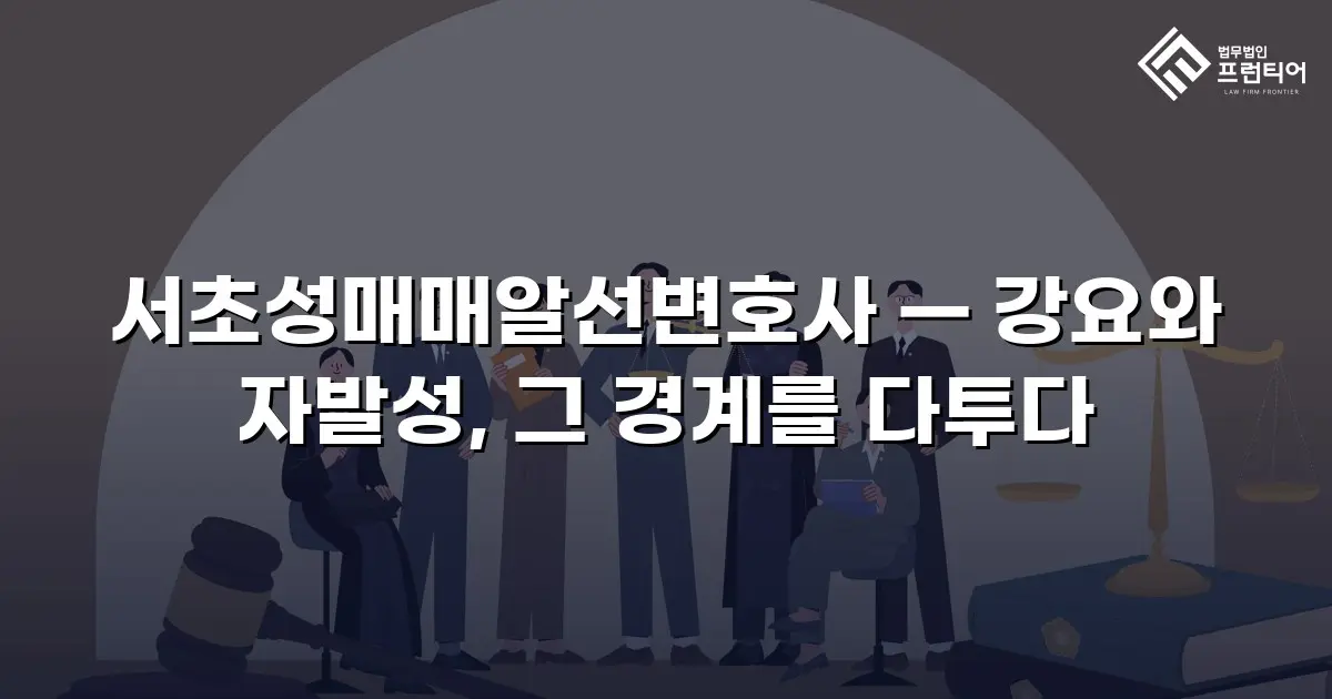 서초성매매알선변호사 — 강요와 자발성, 그 경계를 다투다
