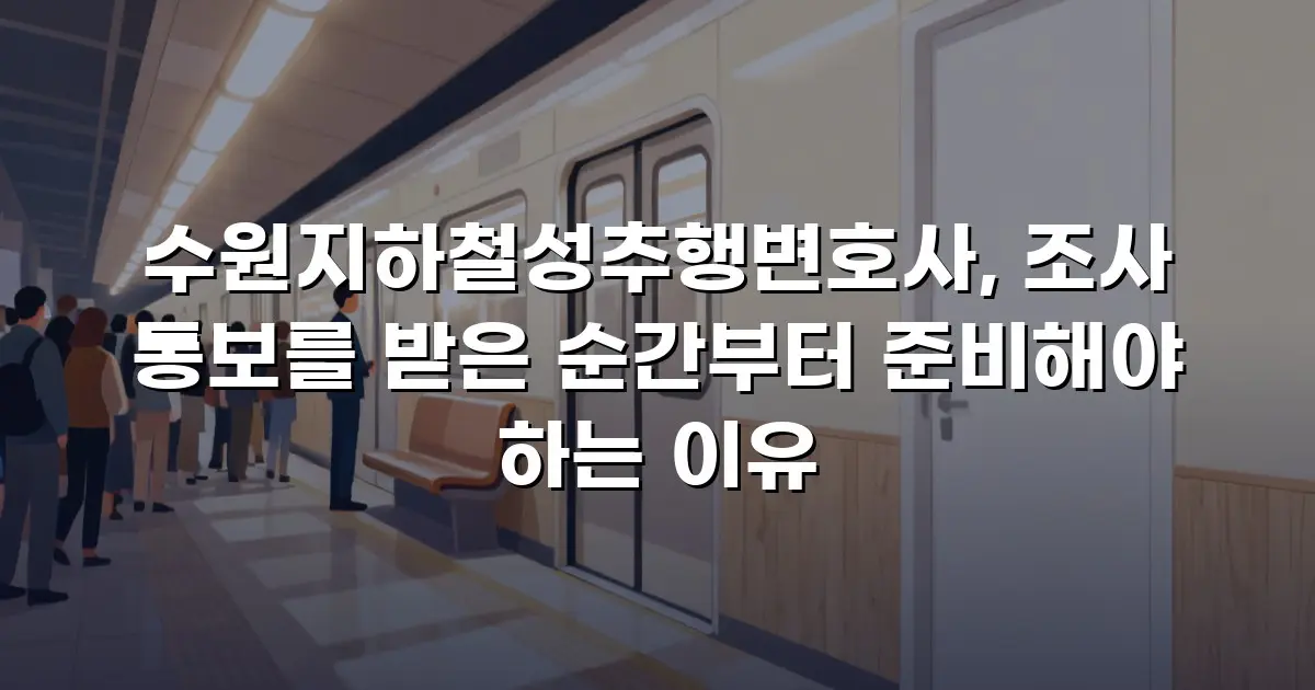 수원지하철성추행변호사, 조사 통보를 받은 순간부터 준비해야 하는 이유