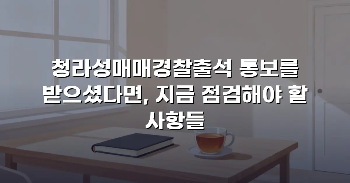 청라성매매경찰출석 통보를 받으셨다면, 지금 점검해야 할 사항들