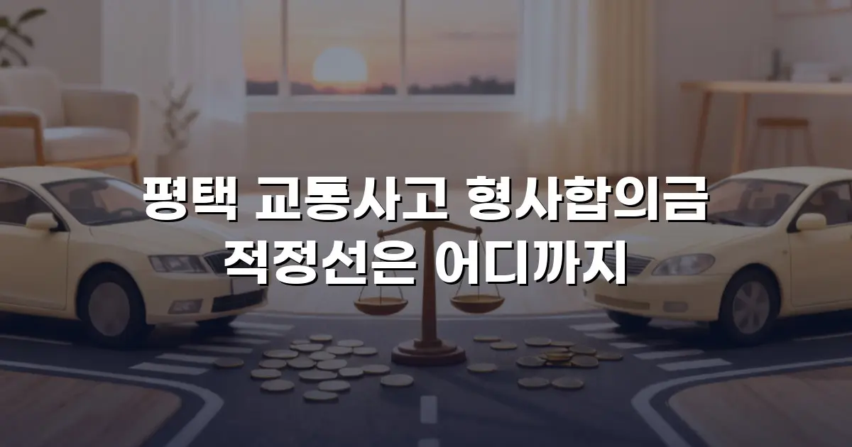 평택 교통사고 형사합의금 적정선은 어디까지