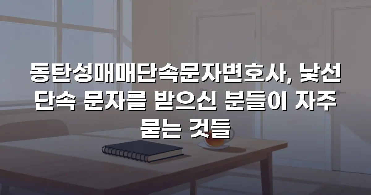 동탄성매매단속문자변호사, 낯선 단속 문자를 받으신 분들이 자주 묻는 것들