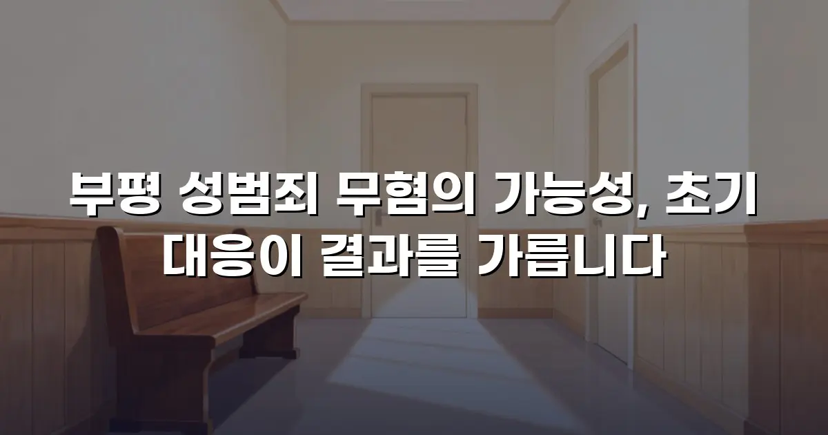 부평 성범죄 무혐의 가능성, 초기 대응이 결과를 가릅니다